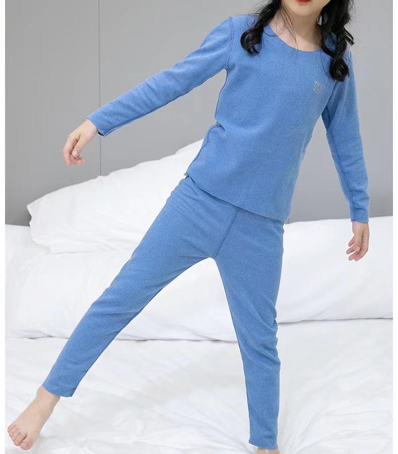 Children's Fleece-Lined Double-Sided Warm Underwear Set