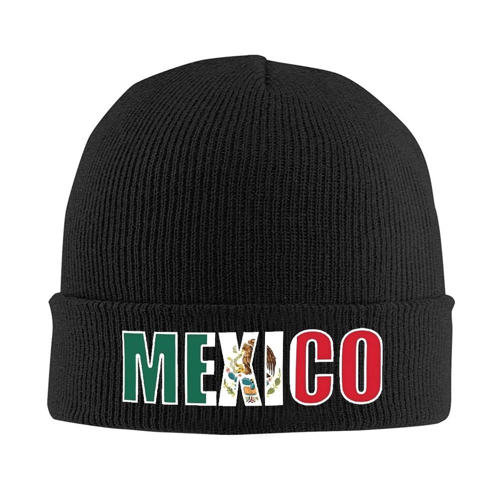 pc Mexico Flag Letters Bonnet Hats mexico art Beanie Hats Custom Knit Hat Winter Casual Unisex Adult Outdoor Warm Cap