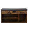 Eingangsbereich Schuhbank, 805 x 305 x 445 mm Schuhaufbewahrungs-Organizer mit verstecktem Klappdeckel-Stauraum, Bank mit 300 lbs Tragkraft, Polstersitz und 3 Schränken für