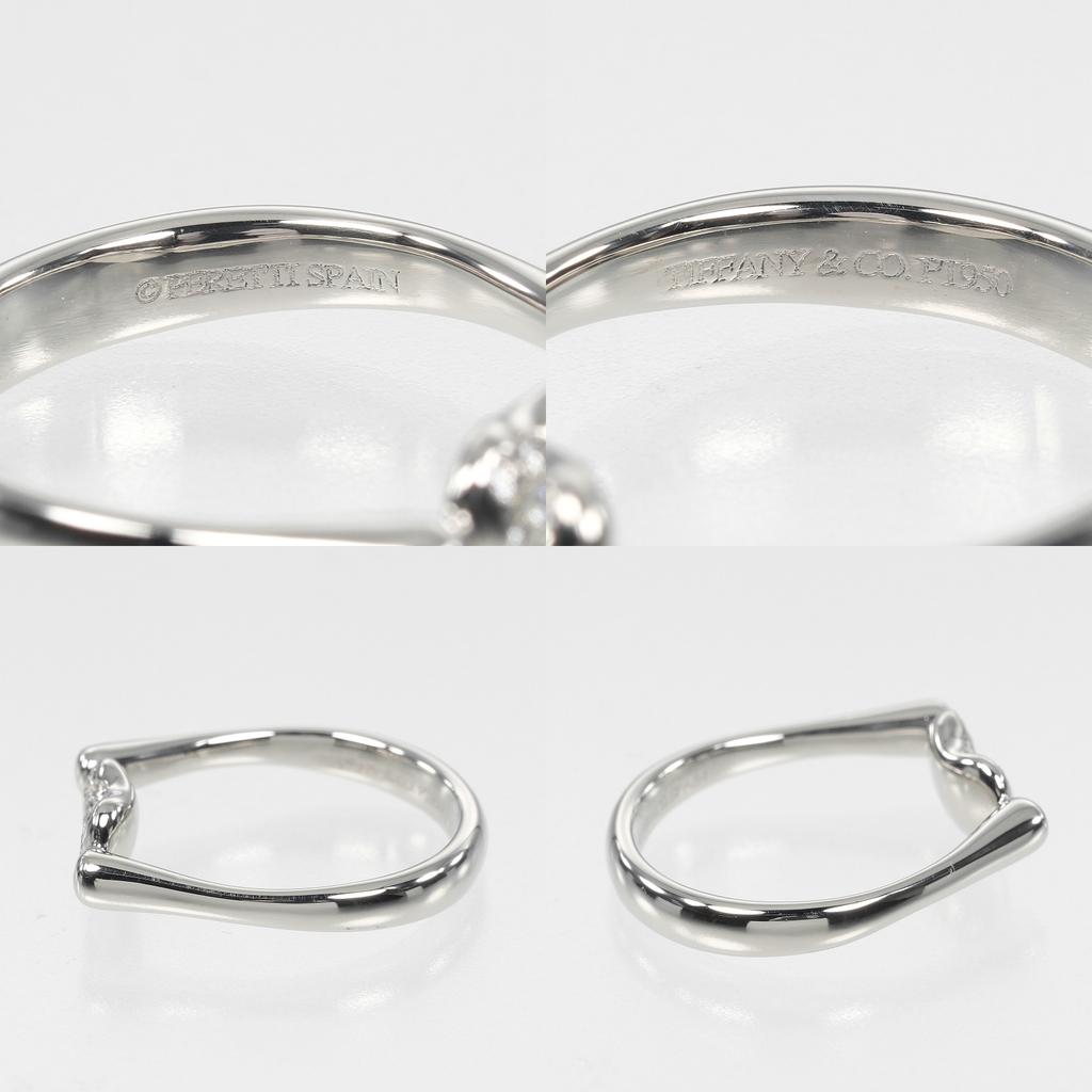 TIFFANY&Co. Bean Ring Pt950Platinum/Pave diamond #5.6(US Size) 5.5g Women Used