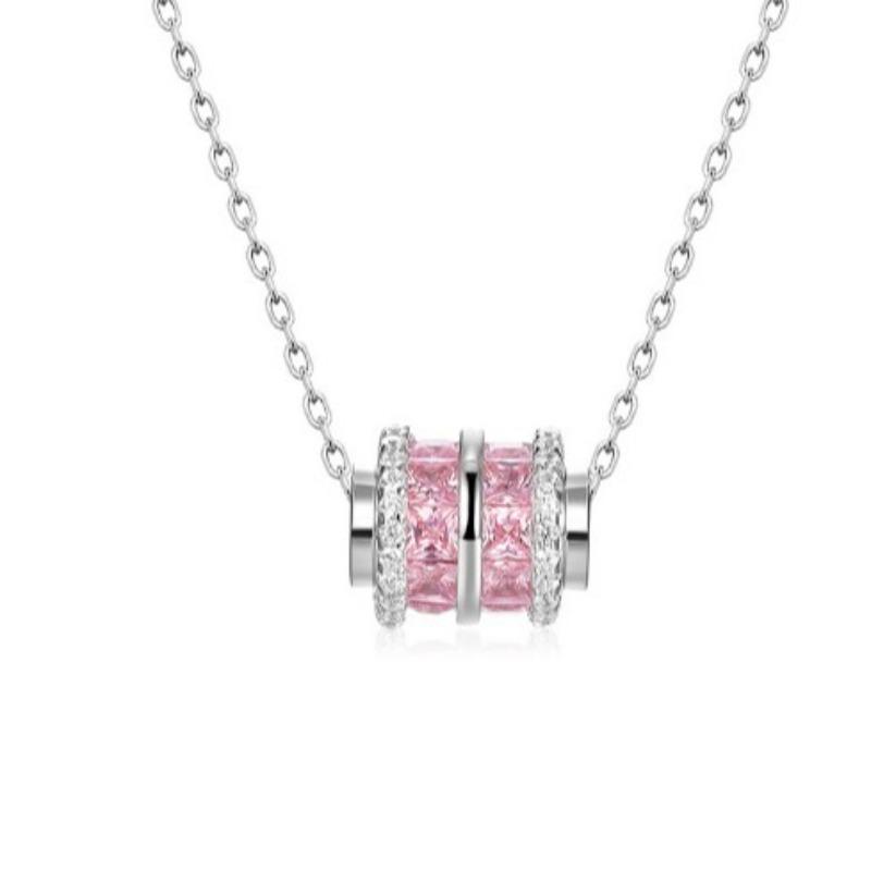 Pink Small Waist Necklace for Women, Ins Niche Design, Sweet and Light , Unique Minimalist Style, Zircon Pendant Collarbone Chain