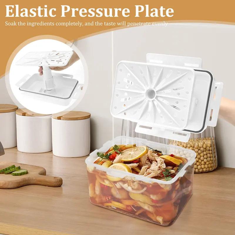 Pickle Squeezing Fermentation Container, Plastic Can with Large Capacity, Suitable for Home Kitchens