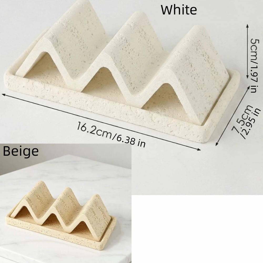 Retro Japanese Style Soap Dish Wave Shaped with Drainage Soap Holder Sandstone Minimalist Bathroom Soap Box Household