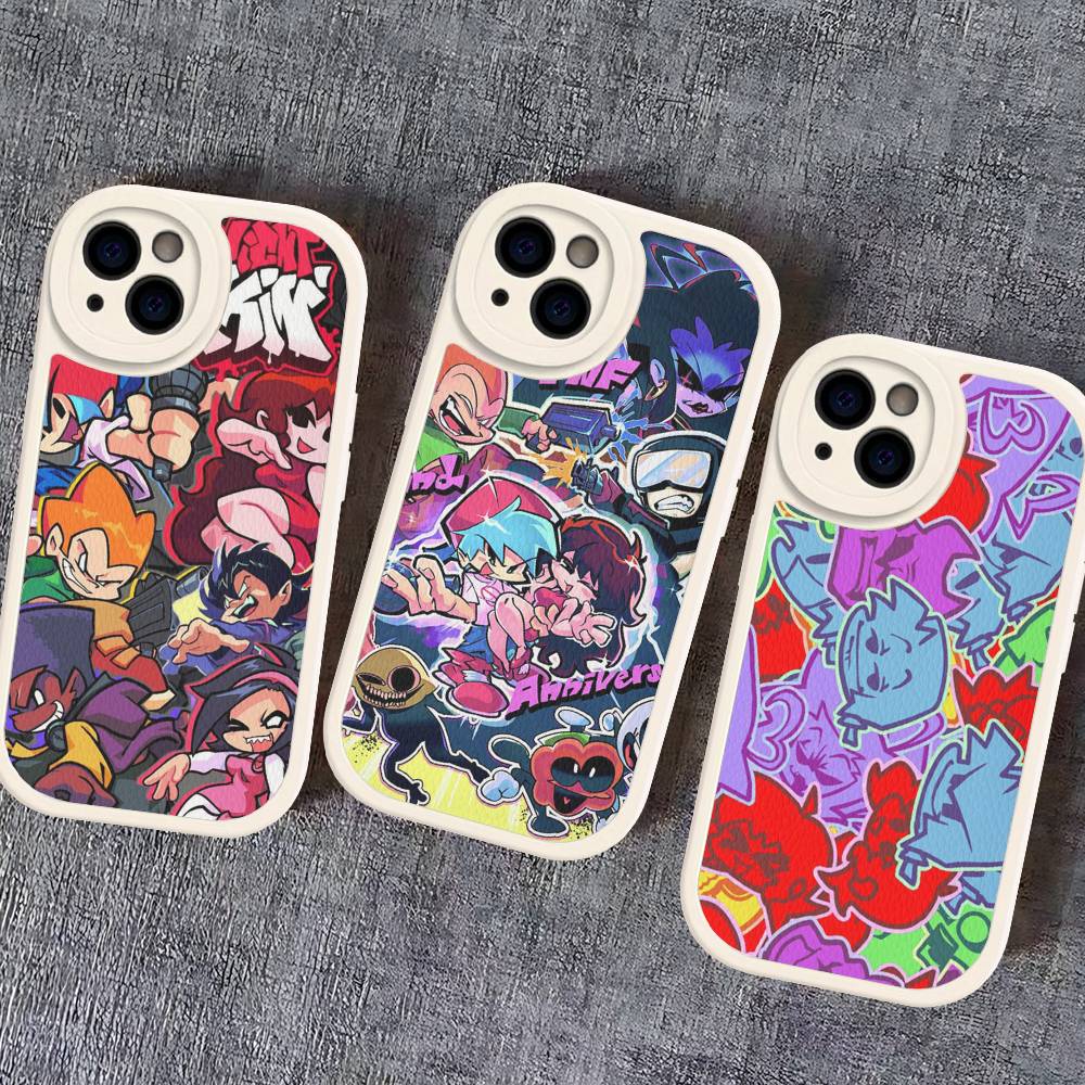 Music Game Friday Night Funkin Phone Case For IPhone 16 15 14 13 12 11 Pro Max Plus Soft Leather Cover