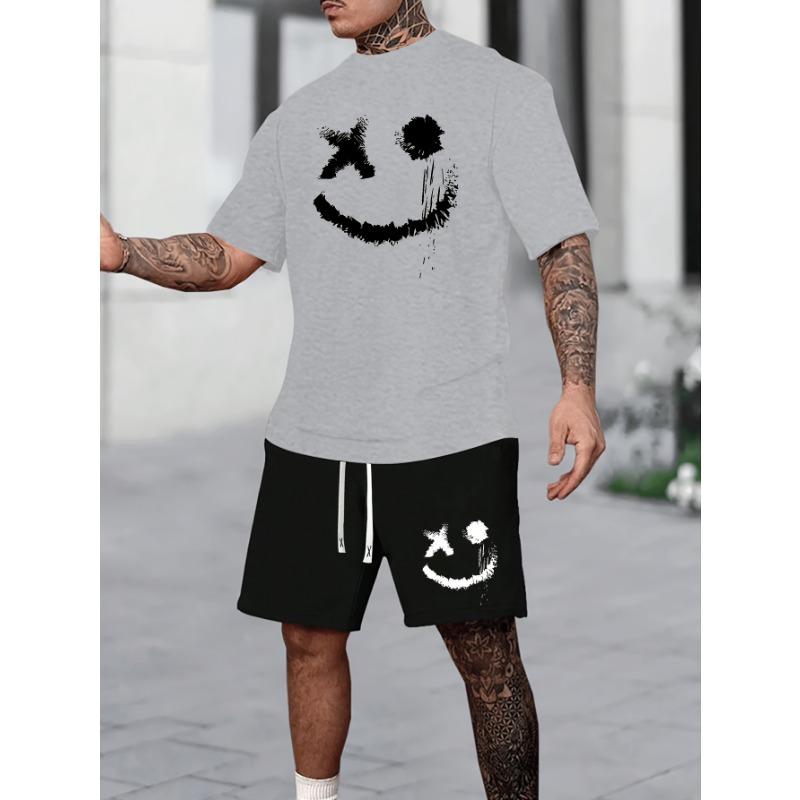 

Summer Men s Set 3D Printed Short-sleeved Top and Shorts Casual Two-piece Outdoor Urban Street Fashion 5XL