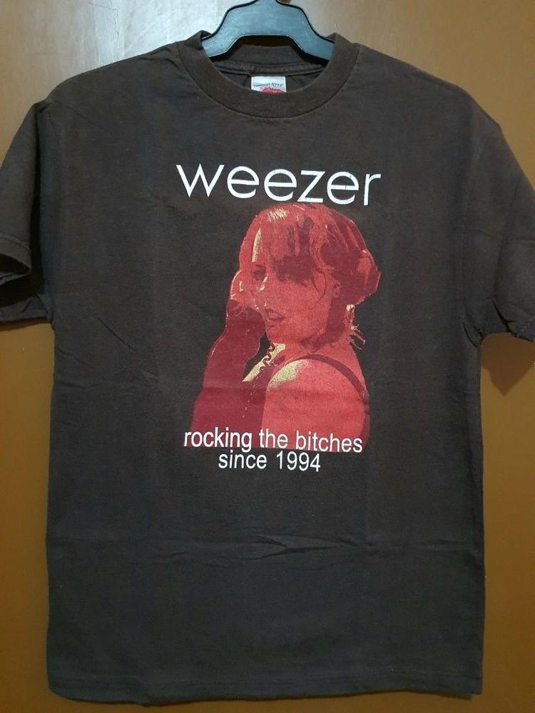 90039s Weezer Rocking The Bitches Since 1994 Black Unisex Tshirt S5XL KH6788 Unisex T-Shirt