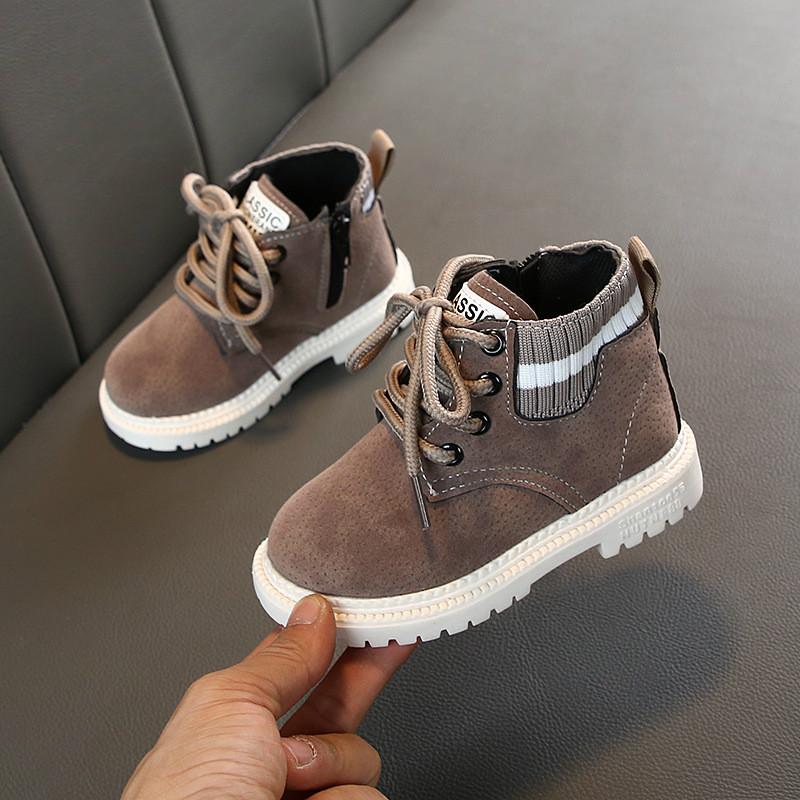Children Casual Shoes Autumn Winter Snow Boots Boys Shoes  Leather Soft Antislip Girls Boots 21-30 Sport Running Shoes