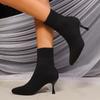 Fashion Autumn 2025 New Women Socks Boots Stretch Fabric Women Ankle Boots Pointed Toe High Heels Slip-On Sexy Sock Heeled Chelsea Boots