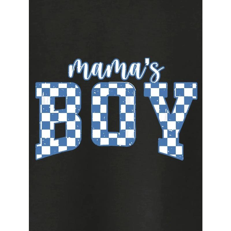 European Sizes MAMA's BOY Printed T-Shirt, Boys Casual Fashion Round Neck Short Sleeve T-Shirt Spring Summer, Boys Clothing