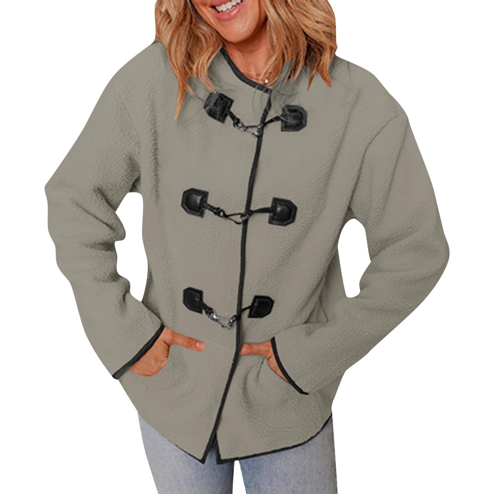 

Женская флисовая куртка с пушистым верхом, повседневная, с длинным рукавом, теплая, зимняя, с карманами S