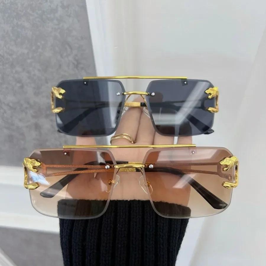 Colorful Square Sunglasses Women Men Rimless Sun Glasses Female Male Designer Brand Unisex Travel Outdoor