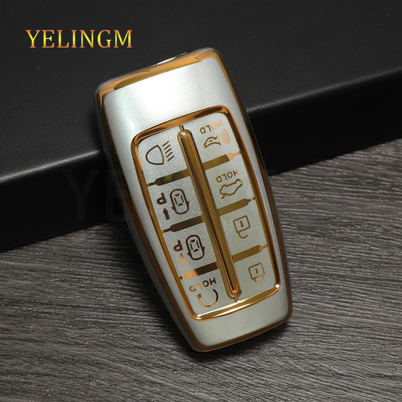 8 Buttons New Style Tpu For Hyundai Genesis G80 Gv70 Gv80   -  Car Key Cover Case Remote Key Holder Auto Accessories