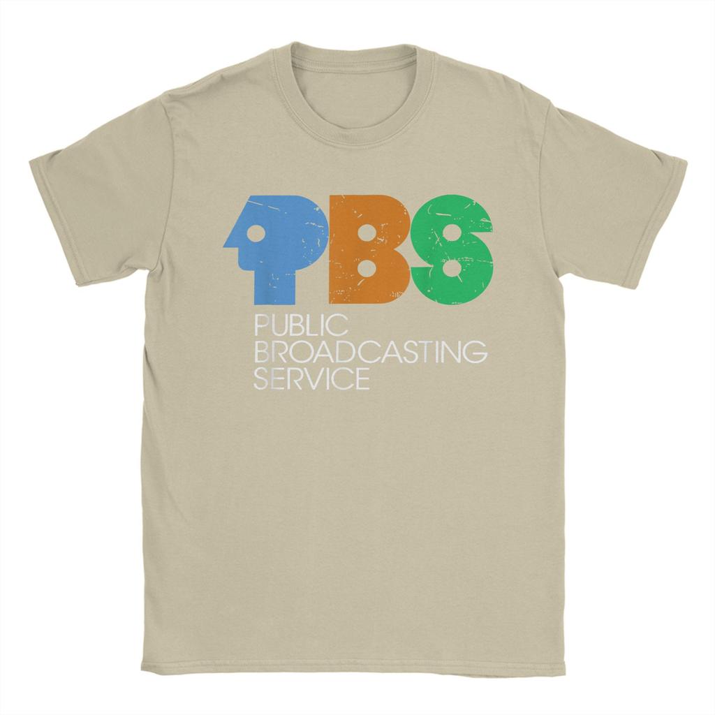 Novelty Vintage 70s 80s Protect P.B.S Logo T-Shirts Men Crew Neck 100% Cotton T Shirts Save PBS Short Sleeve Tee Classic Clothes