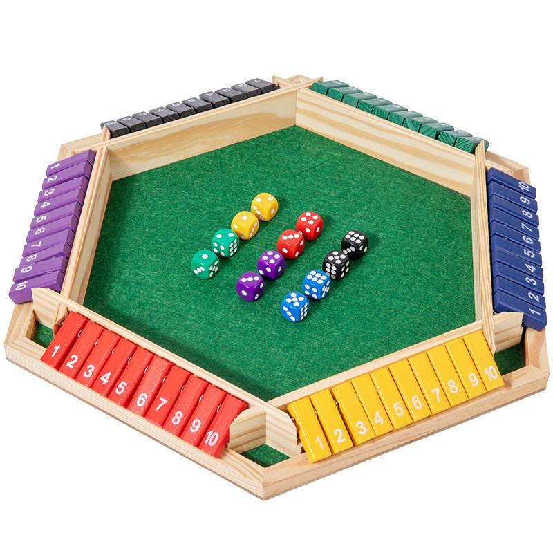 Wooden Brain Teaser Toy Board Game With Six Side Flip Panels For Home Party Use
