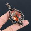 Tree Of Life Red Snake Skin/ Red River Jasper Gemstone Handmade Pure Copper Wire Wrapped Pendant Jewelry