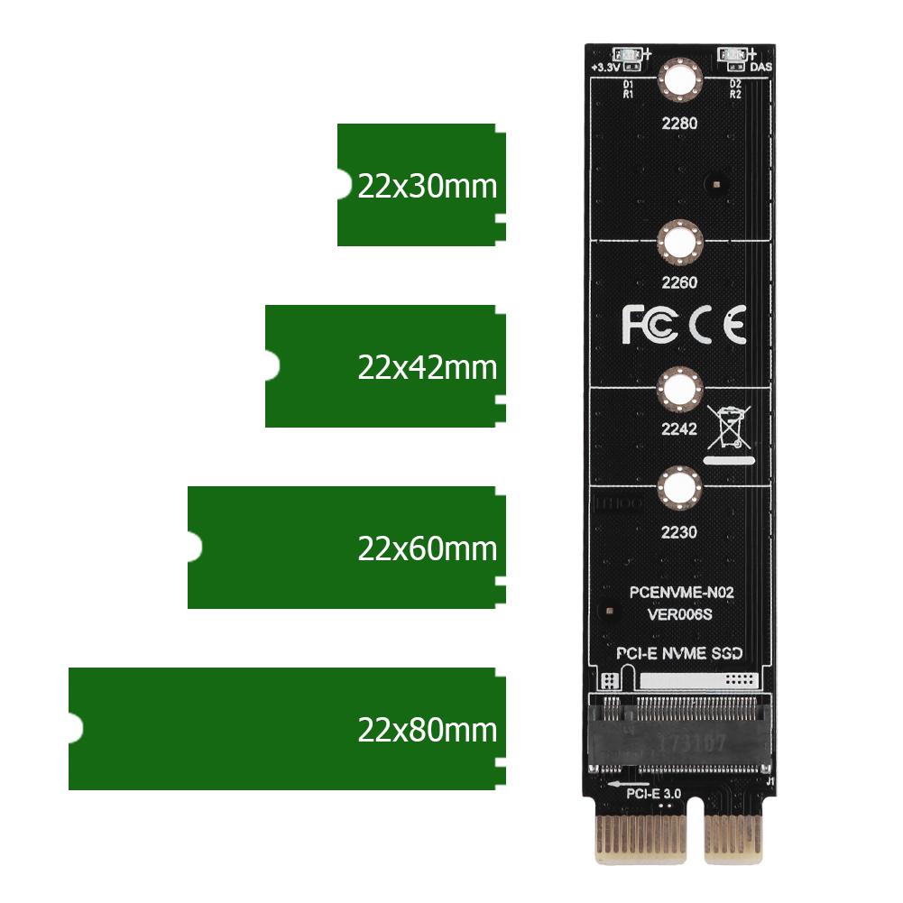 1/2/3/5Pcs NVME M.2 to PCI E3.0 1X High Speed Extension Adapter Card M Key NGFF Converter Card Module Converter Card