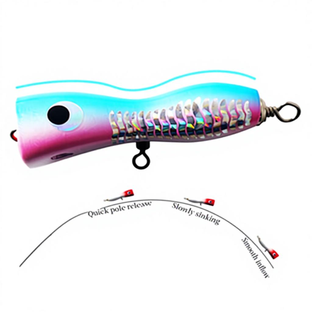 Wood & High Carbon Steel Floating Topwater Popper Lure with Hooks for Saltwater Tuna & Marlin