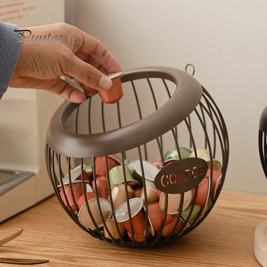 Coffee Pods Storage Basket Organizer Large Capacity Multipurpose Versatile K-cup Organizer Metal Coffee Pods Storage Container