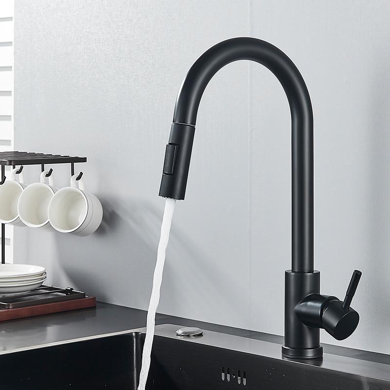 Pull Out Kitchen Faucets 360 Rotation Kitchen Mixer Tap Single Lever Mixer Tap Kitchen Sink Cold Hot Water Tap