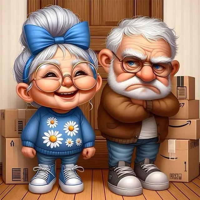 

Сладкая пара на прогулке Алмазная живопись Новинка 2024 Счастливые бабушка и дедушка 5D DIY Мозаика Алмазная вышивка Наборы для вышивания крестом Full Round 40x40CM