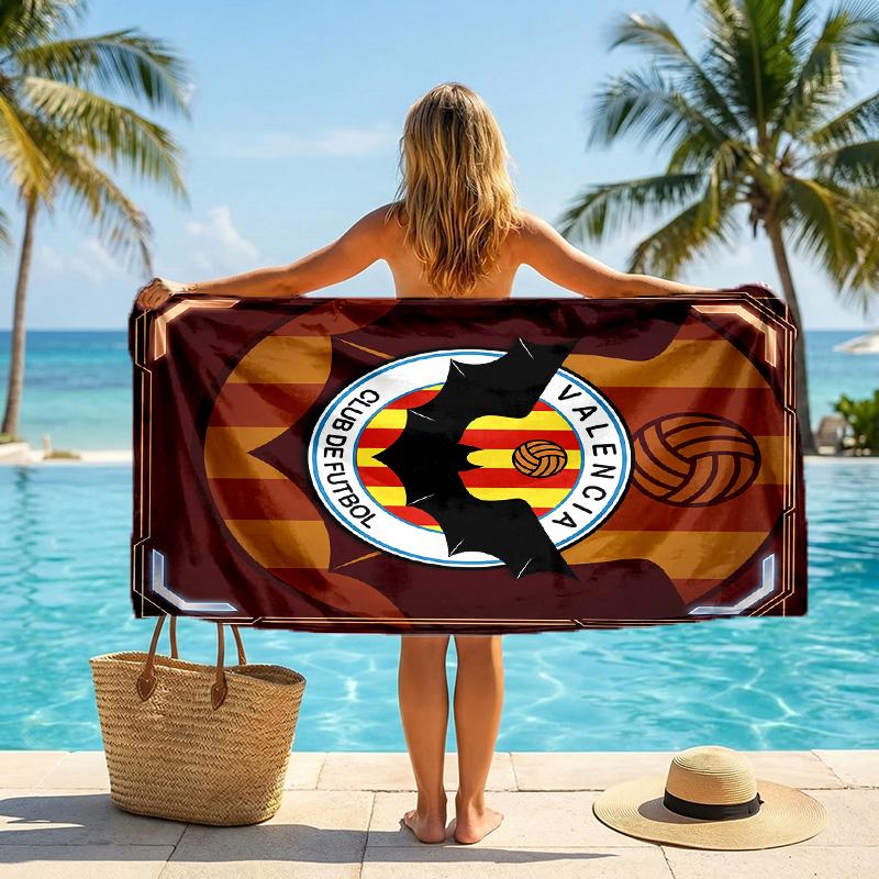 Valencia FC print Quick Dry Beach Towel Microfiber Absorbent Portable Travel Swimming Towel