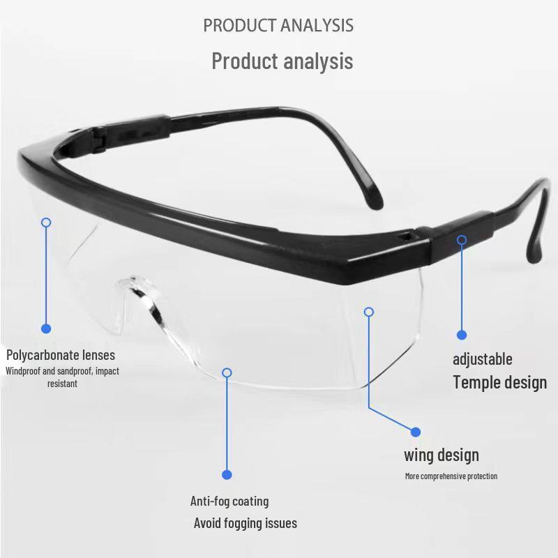 Ochranné brýle s vysokým rozlišením proti zamlžování: Odolné proti prachu, větru, písku a stříkající vodě