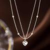 925 Sterling Silver Double Heart Necklace - Women's Luxury Choker for 2025