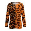 Women's Casual Long Sleeve Halloween Print Pullover Top Crew Neck Lightweight Sweatshirt for Fall and Everyday Wear