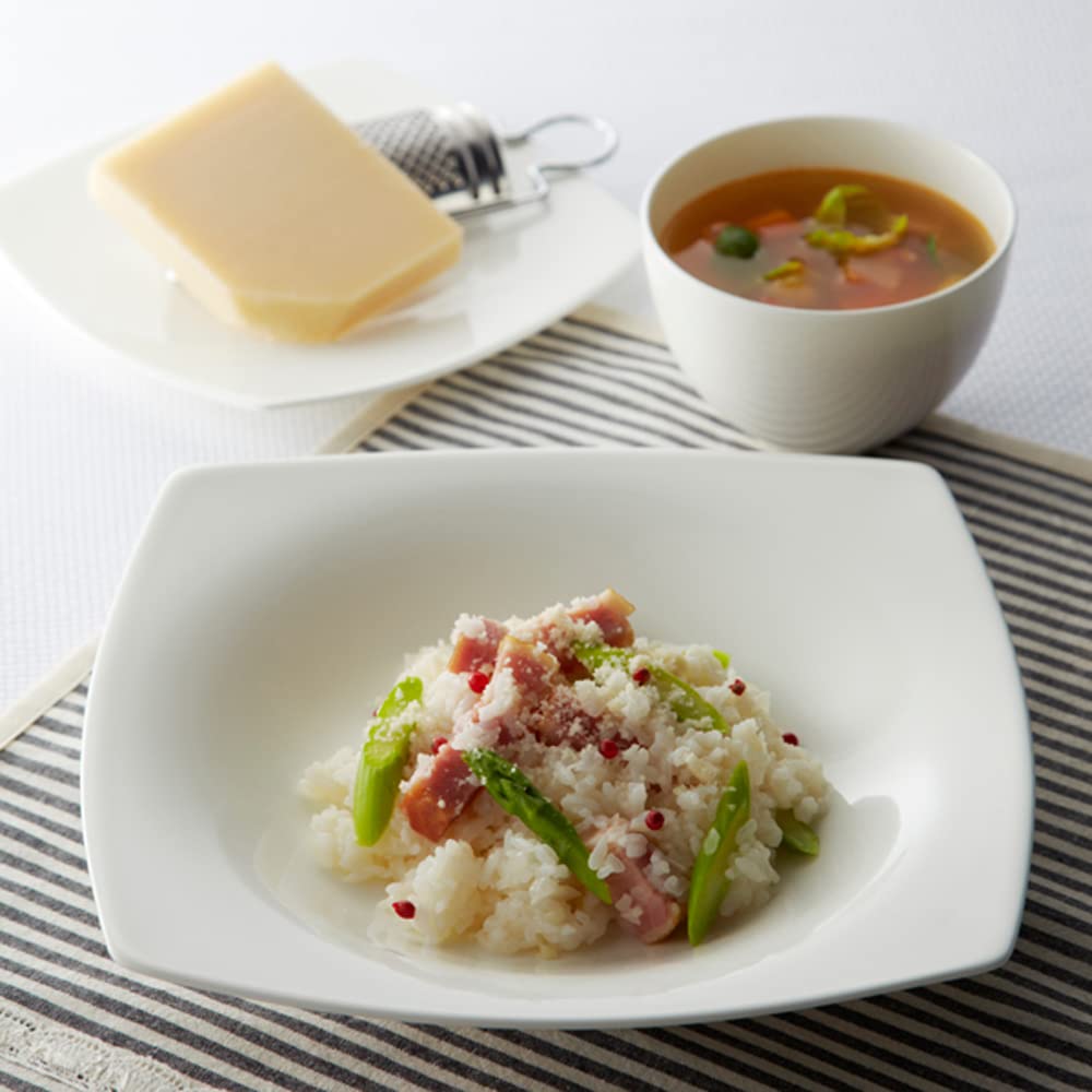 NARUMI Styles 28cm Curry/Pasta Plate, Diagonal, White, Simple, Square, Microwave-Safe, Dishwasher-Safe, 50481-5321