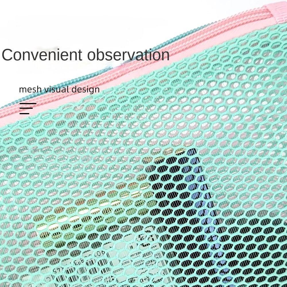 Mesh Mesh Cosmetic Bag Portable Multifunctional Mesh Toiletry Storage Pouch Double Layer Large Capacity Travel Storage Bag