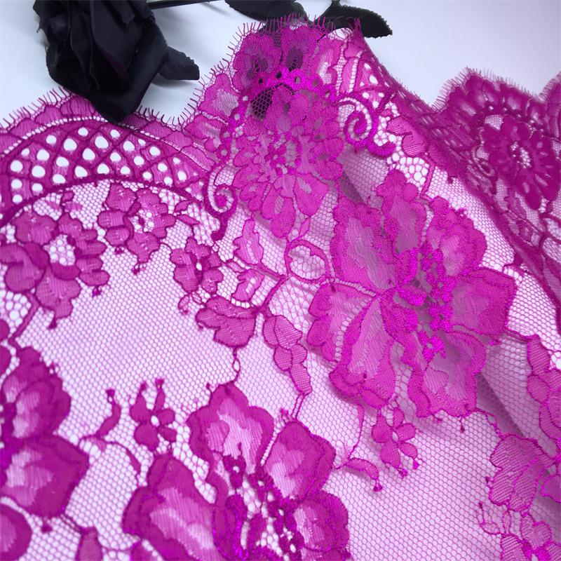 3m x 31cm Chantilly Lace, Non-stretch Metallic French Eyelash Lace Fabric for Sewing, Bra, Underwear, Lingerie, Dress, Garment, Crafting