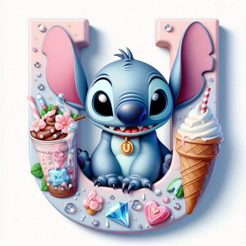 Disney Bordado de Diamantes Punto Mosaico de Dibujos Animados Novedad 26 Letras Pintura Imagen de Pedrería Helado Decoración Habitación Infantil