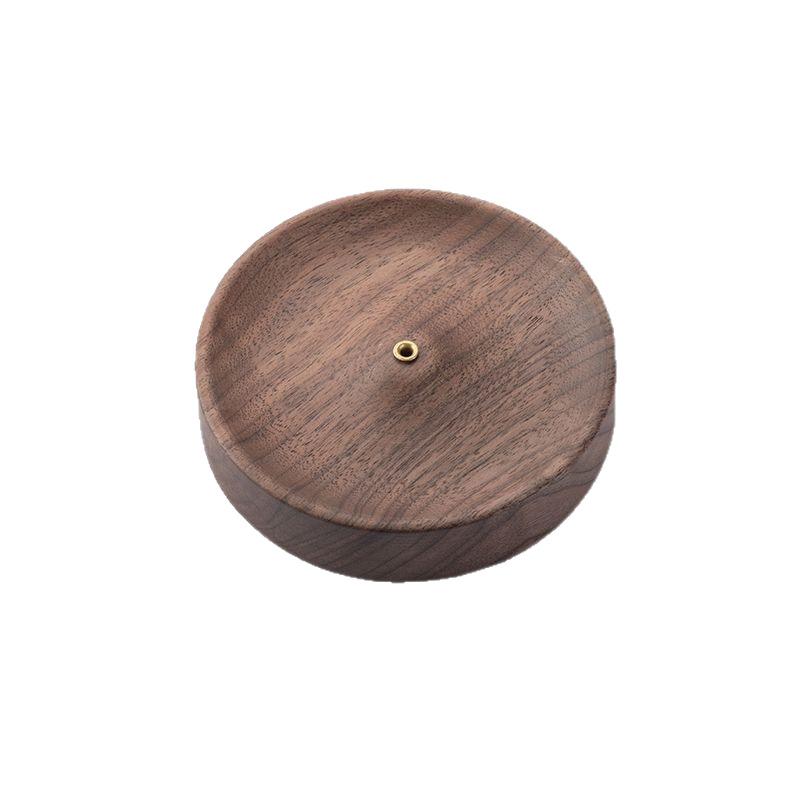 

1pc Solid Wood Stick Incense Ash Catcher Handmade Tea Ceremony Round Incense Burner Agarwood Tray Holder Zen Home Decoration