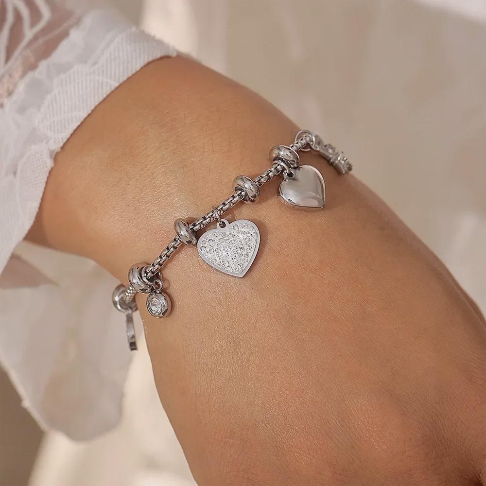 Elegant Love Diamond Bracelet: 18k Gold-Plated Titanium Steel, Niche Design, Perfect for Couples