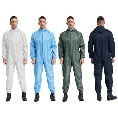Unisex Worker Coverall Anti Static Dustproof Design Hooded Front Zipper Full Body Jumpsuit Overalls Spray Paint Protective