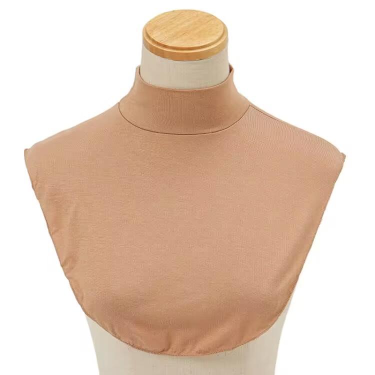 Muslim Hijab Neck Cover Fake Collar Turtleneck Neck for Women False Shirts Collar Cotton Jersey Plain Modal Turtleneck