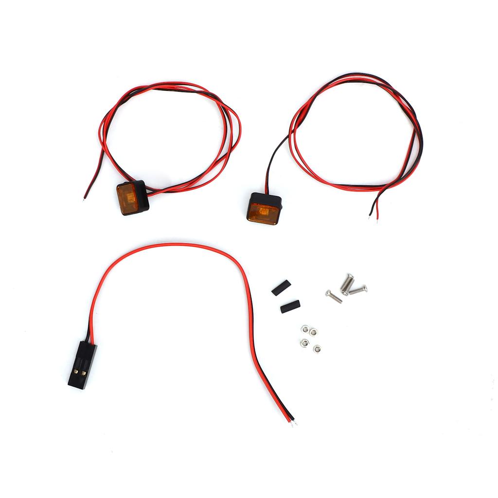 RC Car LED Lights Easy Installation Positive and Negative Power Headlight for Remote Control Cars Orange