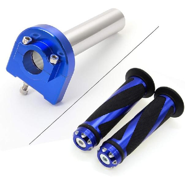 Krace Motorcycle 7/8" Handle bar Hand Grips with Anodized CNC Quick Twist Throttle Tube Motorized Lever Control Fit for Most Scooter Sportbikes ATV