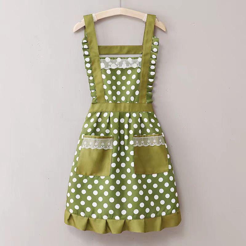 Korean Version Cotton and Linen Apron for Women Cute Kitchen Home Cooking Breathable Apron Fashionable Work Clothes Chef Apron