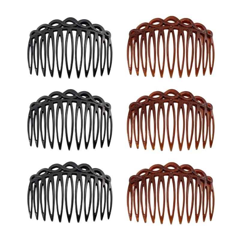 Pack of 6pcs Plastic/Resin French Side Combs For Women Hair Styling Accessories Side Parting Comb Headgear