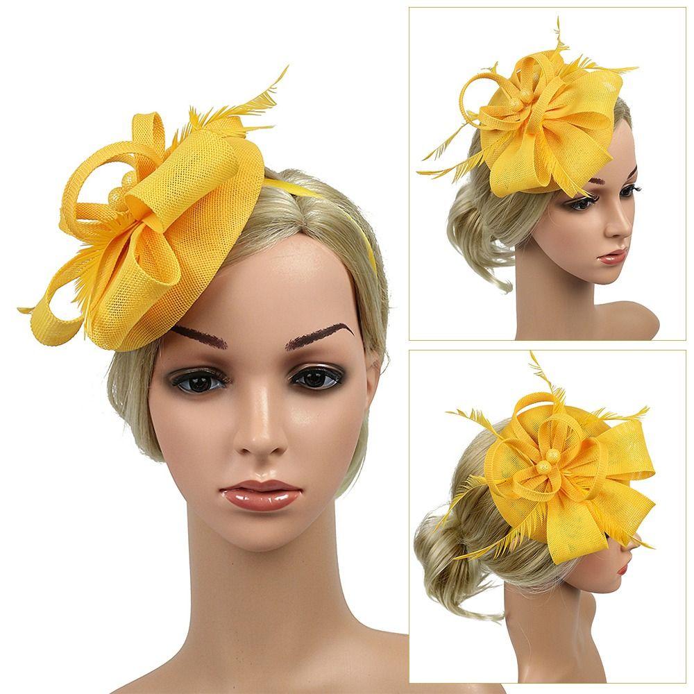 Chapéus Fascinator de Flor Pena Maquiagem Baile Elegante Acessórios de Cabelo Mulheres