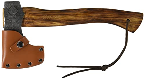 S'more Axe 315 (Medium) - Axe for Splitting Firewood, Hand Axe, Camping, Outdoor Use, Cowhide Leather Cover, 31.5*13.8*8.1cm, Brown