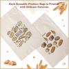4/6/10pcs Cotton Linen Bread Storage Bag with Drawstring Closure French Bread Packaging and Storage Sack