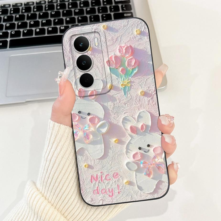 For Realme C71 4G Case RMX5303 Cute Rabbit Cartoon Cover Soft Silicone Case For Realme C75 C75X C 71 RealmeC71 RealmeC75 4G Bags