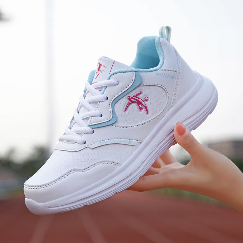 

Joni Danlai women s shoes spring and autumn leather surface waterproof casual sports shoes flat bottom non-slip casual travel shoes soft sole running 35 белый