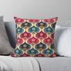 Bohemian Indian Ogee Square Pillowcase Polyester Linen Velvet Pattern Zip Decorative Room Cushion Cover