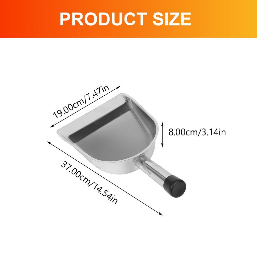 GLEAVI 1pc Stainless Steel Dustpan Pet Shovel Dustpan Broom Standing Dustpan Stainless Steel Table Steel Dustpan Sweeper Pan Lobby Dustpan Metal