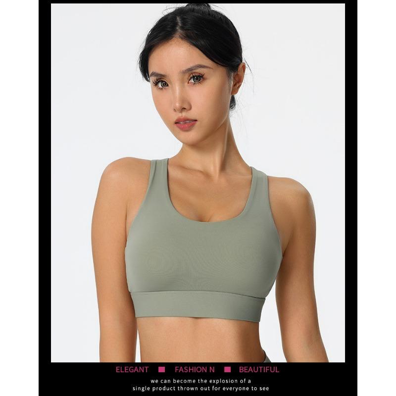 Women S Cross Back Fixed Cup Sports Bra For Yoga Running Fitness