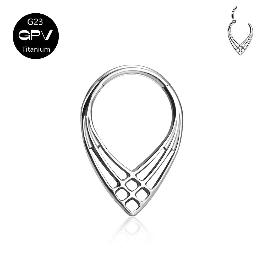 

ASTM G23 Titanium Nasal Diaphragm Ring Water Drop Cross Punk Male and Female Nose Rings Perforated Jewelry Earrings 1.2x8mm