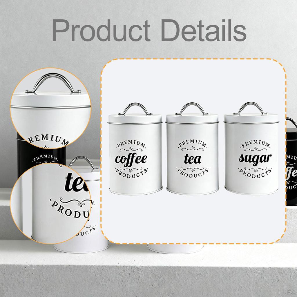 Coffee Tea Sugar Container Food Storage Jar Flour Kitchen with Lids Gadget Dining Room